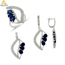 Gümüş zirkon taşlı set